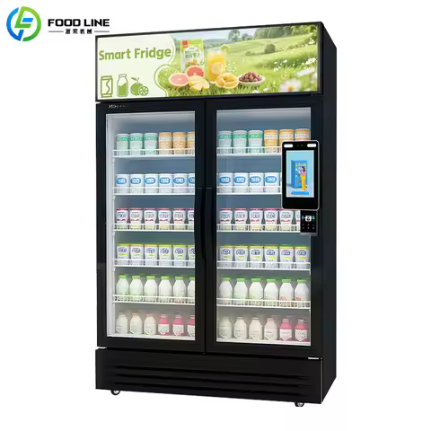 Customized AI Visual Smart Fridge Refrigerated Vending Machine Automatic Snacks Drinks Retail Commer