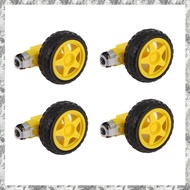 4PCS DC Electric Motor + Plastic TT Motor Tire Wheel Dual Shaft Gear Motor TT for Smart Car
