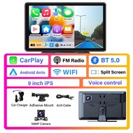 EKLEVA กล้องติดรถยนต์และแอนดรอยด์อัตโนมัติ9 "4K WiFi ดีวีอาร์บลูทูธ AUX FM Dash Cam 24ชั่วโมงระบบนำท