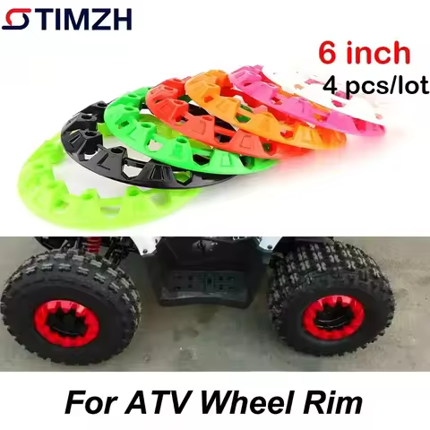 4pcs 6 Inch ATV Wheel Trim Hub Protection Decor Rim Cap Universal for All Terrain Vehicle Wheel 6 In