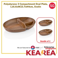 (Bundle of 2) Evelin Polystyrene Tokyo Oval Plate Hand Made Finishing - L16.6xW23.7xH4cm