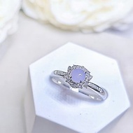 |18k仙女紫|a貨翡翠冰粉紫蛋面4.4mm18k精緻鑲鑽小奢華款戒指