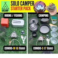 GOCAMP Solo Camper Starter Pack 5800W Gas Stove Cooking Set Mug Windshield Adapter Camping Hiking
