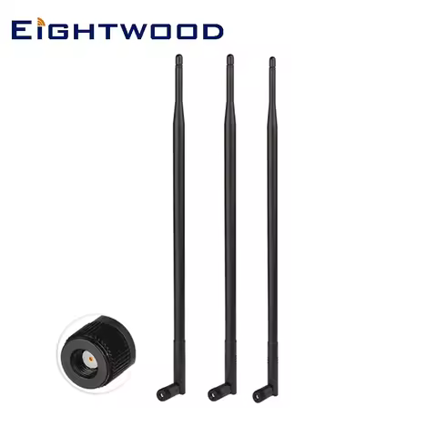 Eightwood 9dbi 2.4GHz 5GHz Dual Band RP-SMA WiFi Antenna Aerial for Wlan Routers Asus RT-AC66U RT-N6