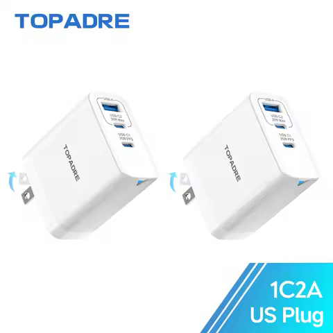 2-Packs 3in1 45W USB Charger Fast Charge QC 3.0 Wall Charging For iPhone Samsung Xiaomi Mobile EU US