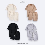 ATINO Men's Sportswear Set 3D Embossed Printed Suede Fabric 1977 Cool Youthful Regular Form BTT.L.4.