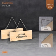 INPI HOUSE Custom Signage - Custom Design Sign Board - 2-Sided Square - Indoor 20x6.5cm