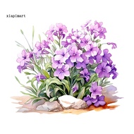 {xiapimart}  Static Glass Sticker Window Cling Decal Watercolor Purple Floral Window Sticker Removab