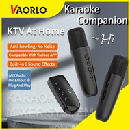 VAORLO DS-K1 Karaoke Companion Bluetooth 5.3 Wireless Moving-Coil Microphone KTV DSP Mixer System 3.5MM AUX TypeC Amplifier Host