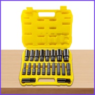 Extra Deep Socket Set 8-32MM Deep Metric Socket Set 1/2 Inch Extension Adapter Extractor Tool 20X Fo