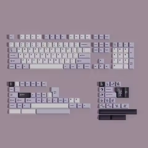 PBT GMK Lavender Keycaps Cherry Profile Keycap Dye Sublimation Key Caps For MX Keyboard Alice Wootin
