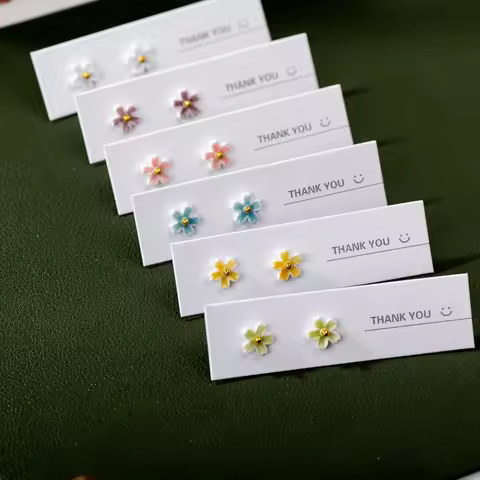 Handmade Multicolor Ceramic Flower Earrings With Stainless Steel Pin - Trendy And Eye-catching Jewel