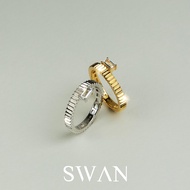 SWAN - ATHENA BAGUETTE RING แหวนเงินแท้ ฝังเพชรคิวบิกเซอร์โคเนีย ทรงเพชรบาแกตต์