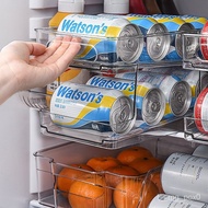 W-6&amp; Household Refrigerator Drinks Storage Box Beer Drinks Cans Double Drawer Storage Box Food Crisper ELQD