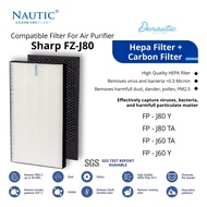 HEPA Filter Air Purifier Sharp FP-J80 FP-J60 FP-J80Y FP-J60Y FP-J80Y-H FP-J60Y-W Replacement Filter 