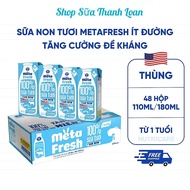 (HSD T1-2026) Thùng 48 Hộp Sữa Tươi Nutricare Meta Fresh Ít Đường 180ml.