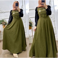 NEWEST GAMIS 2024 ADERA DRESS CRINKLE AIRFLOW COMBINATION FASHION MUSLIM DRESS SIZE ML-XL COLOR 9