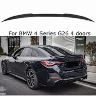 For BMW 4 Series G26 4 doors 2020-2022 Car Boot Lid Lip Rear Trunk Spoiler Wings Real Carbon Fiber /