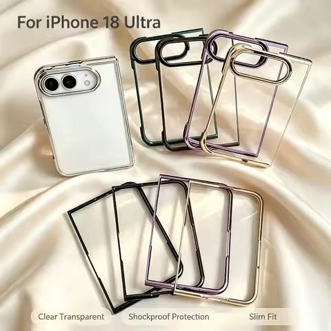 For iPhone 18 Duo Fold Luxury 6D Plating Clear Case Shockproof Ultra‑Thin Anti‑Scratch Transparent F