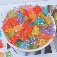 12Pcs Mini Bear Beads Rubber Soft Slime Charms Plasticine Slime Accessories Beads For Crystal Mud Fl