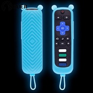 SUERHD TV Remote Controller Cover, Silicone Soft Protective , Colorful Luminous Shockproof Washable Shell for TCL Roku RC280