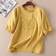 Hug Me Bear Shop Embroidery Blouse for Women  Plus Size Women Clothes Korean Style
