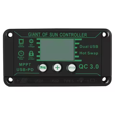 MPPT Charge Controller for Solar Panels Digital Display with Real Time Monitoring Waterproof 10A 100