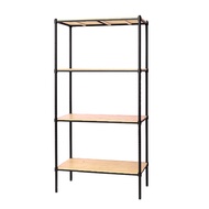 [特價]【dayneeds】松木 90x45x180公分 四層烤黑原木板收納層架