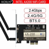 Dual Band 2.4Gbps Wireless AX200NGW Network Wifi PCI-E 1X Card For Intel AX200 2.4G/5Ghz 802.11ac/ax