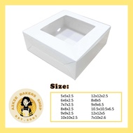 50psc 5/6/7/8 inch White Window Cake Box/ White Window Talam Box/ Folded Box With Window (Wholesale)