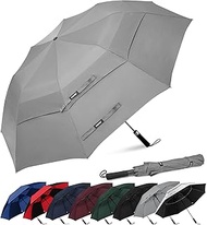 G4Free 62 Inch Portable Golf Umbrella Automatic Open Large Oversize Vented Double Canopy Windproof W