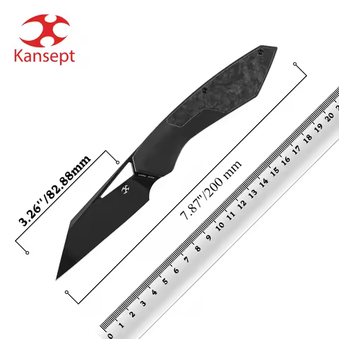 Kansept Knives K1113 STRIP 3.4'' Magnacut Blade with Carbon Fiber/Titanium Handle RON STEELE DESIGN 
