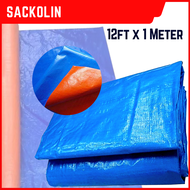 Sakolin tolda 12 Feet x 1 meter Blue/Orange Construction Cover Wateproof Trapal Lona Takip (SCK12)