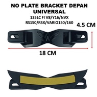 NO PLATE BRACKET FRONT PLATE HOLDER DEPAN (METALLIC BLACK) 135LC LC135 V8 FI Y16 NVX RS150 RSX VARIO
