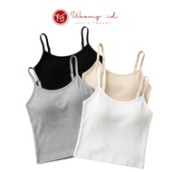 Woomy - BR752 Top Korean Tank Top Sleeveless Bra With Cup