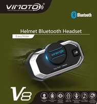 Vimoto V8รุ่นภาษาอังกฤษหมวกกันน็อคอินเตอร์คอมแบบมีบลูทูธ-เข้ากันได้การลดเสียงรบกวนของชุดหูฟังไรเดอร์