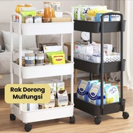 2/3/4 Tier Multifunction Storage Trolley Rack Office Shelves Home Kitchen Rack With Plastic Wheel