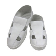 ESD Cleanroom PVC Leather Butterfly (4 Holes) Shoes, White | ESD Shoes