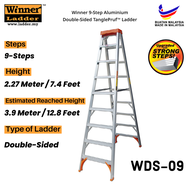 Winner 9-Step Aluminium Double-Sided TanglePruf™ Ladder