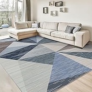 HOMFINE Washable Modern Area Rug - Geometric Style 8x9 Rugs for Living Room, Bedroom, Machine Washab