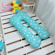 Gối chữ U cho bà bầu Katina House vải cotton satin Hàn Quốc mềm êm giúp nâng đỡ bụng giảm đau lưng