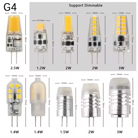 5-50pcs High Light LED G4 MINI AC DC 12V 24V Low Power 1.2W 1.4W 1.5W 2W 3W Efficiency Strobe for Cr