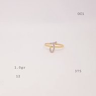 Gold Ring Alphabeth Letters J K375 / 9k Ubs Ha