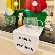 ป้ายติดโต๊ะ เคาน์เตอร์ ป้าย order here ป้าย order ป้าย pick up here ป้ายออเดอร์ ป้ายคาเฟ่ 15x15cm ป้