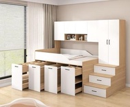 訂製床 半高床  bed  多功能儲物半高床   書枱  電腦桌 床架 wardrobe 儲物床 Cabinet 上下架床 單人床 Single bed Double bed 雙人床 床 衣櫃組合床 