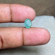 Natural Bluish Green Emerald Beryl Jamrud Asli Batu Zamrud CT 1.60 Dim 9x7x4