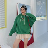 Áo hoodie nỉ bông chất liệu dầy dặn thêu hình hoa Joile Fleur Miều Est.2013