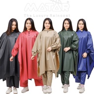 HIJAU Matar Raincoat Poncho Sleeves Pants Men Women Adult PVC Material Strong Rubber Thick Elastic W
