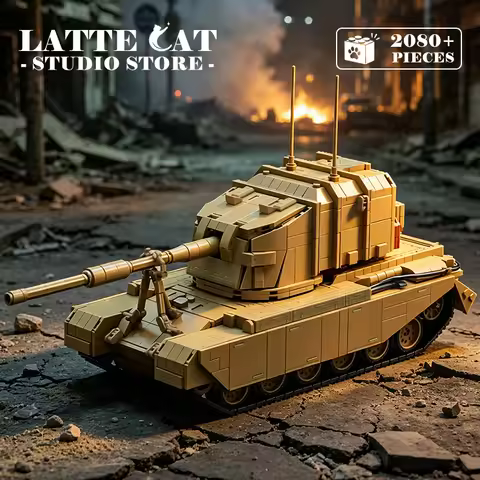 FV4005 Stage II Tank Destroyer Building Blocks Toys Army Heavy Anti Panzer Gun MOC Bricks Military A