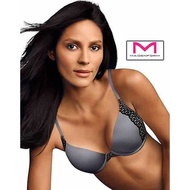 PLAYTEX FULL CUP BRA BY MAIDENFORM natural BOOST DEMI BRA GREY LACE BLACK SIZE 44DD / 44E (DD100 / E